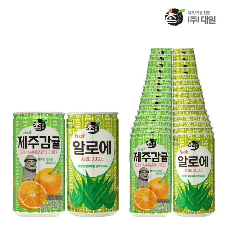 대일 참맑은 제주감귤+알로에 혼합 175ml x (각15개)총30개 제주감귤맛 알로에음료 캔음료 혼합세트