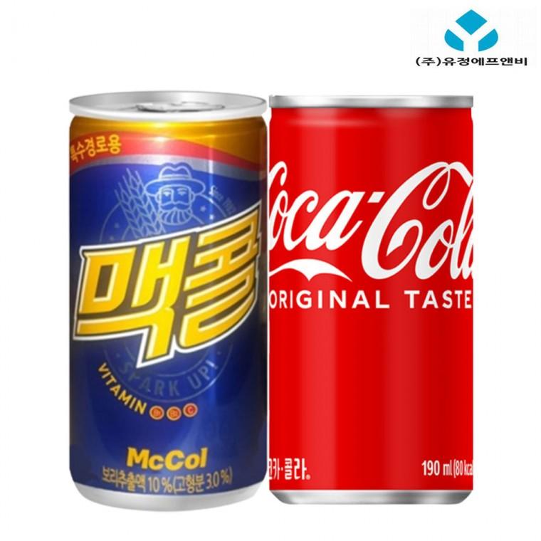 코카콜라 190ml + 맥콜 190ml x (각 15개) 총 30개