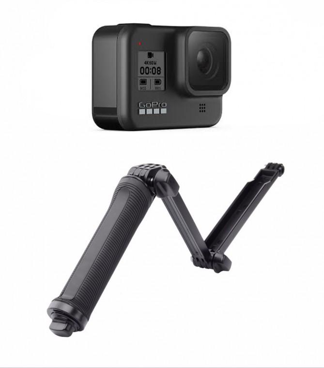 GOPRO HERO 9 3웨이 모노포드 셀카봉 셀피 핸들러 고프로9 고프로8 고프로7 GOPRO9 블랙 호환 악세서리