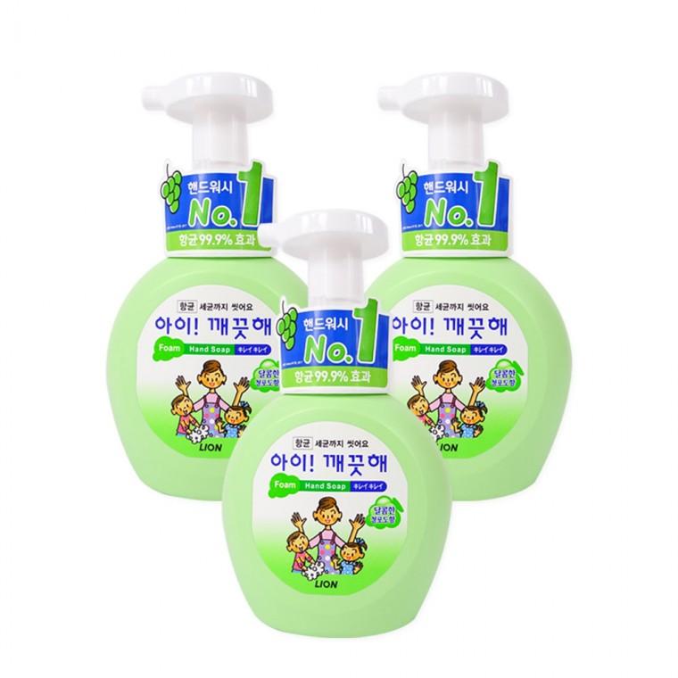 아이깨끗해(용기 250ml) 청포도-3개 유아핸드워시 핸드워시 거품비누 손세정제