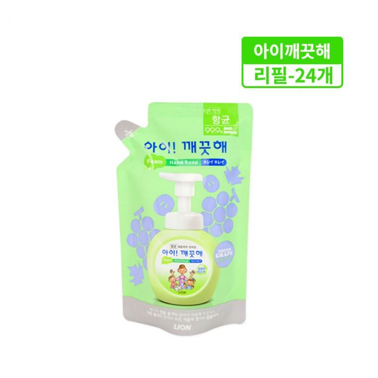 아이깨끗해(리필 200ml) 청포도향-24개 유아핸드워시 핸드워시 거품비누 손세정제