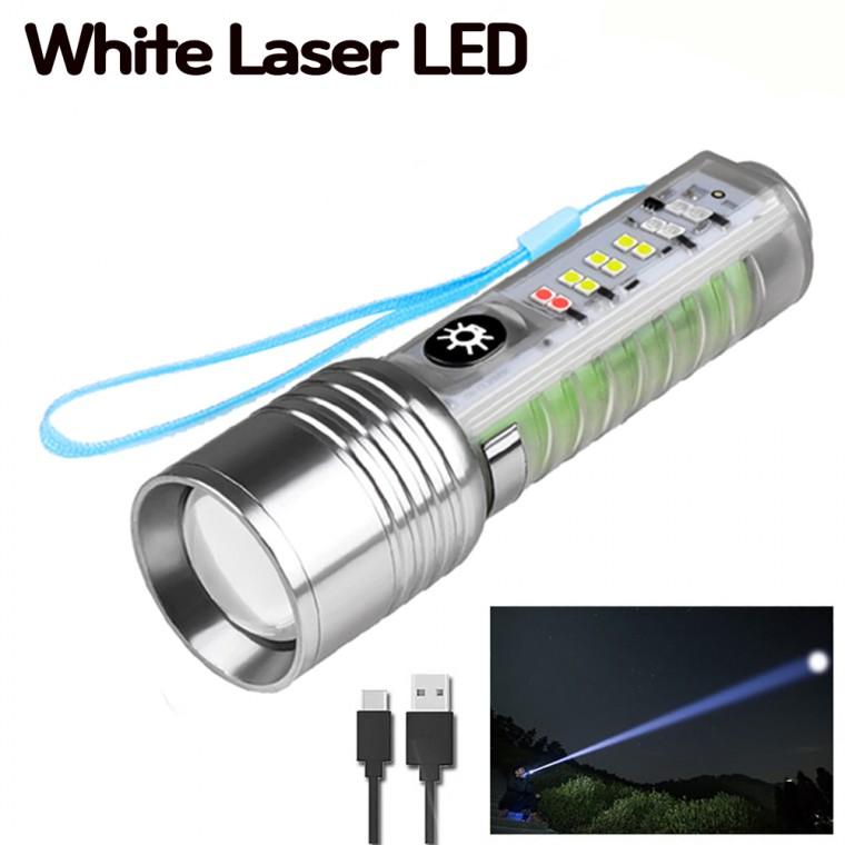 강력밝기 White Laser LED 충전식 줌 서치 라이트 손전등 후레쉬 DJD520A C아0