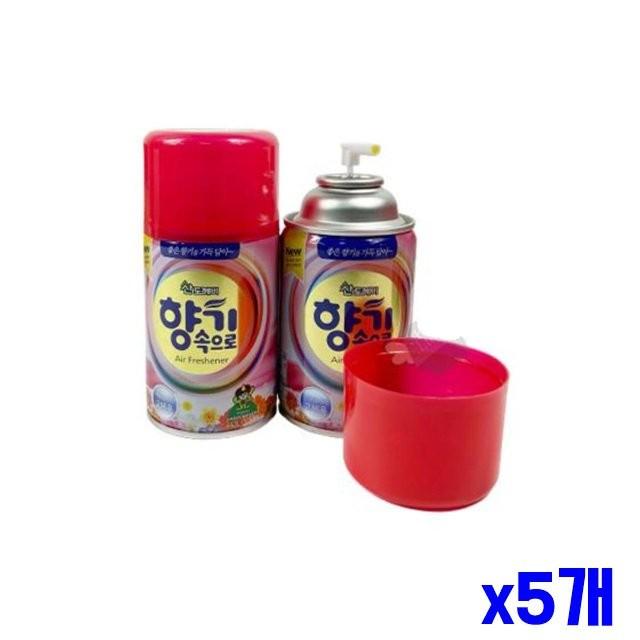 유자향 자동분사기 교체용 캔방향제 x5개 공기탈취제