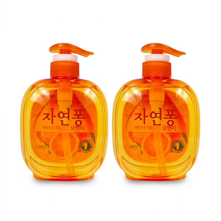 자연퐁 오렌지(490ml 본품)-2개 주방세제 비린내 기름기 찌든때 설거지