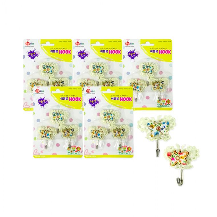 솔티행거 8호(나비 3P)-5개 벽후크 걸이 옷걸이 소품걸이 후크 접착식후크