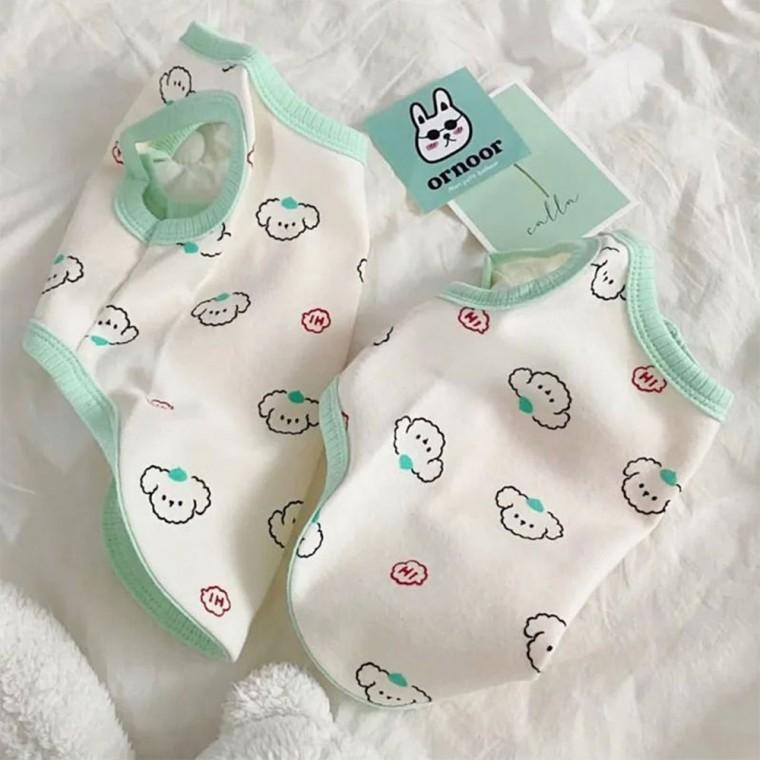 크레용펫 강아지 옷 나시 티 민소매 여름 실내복