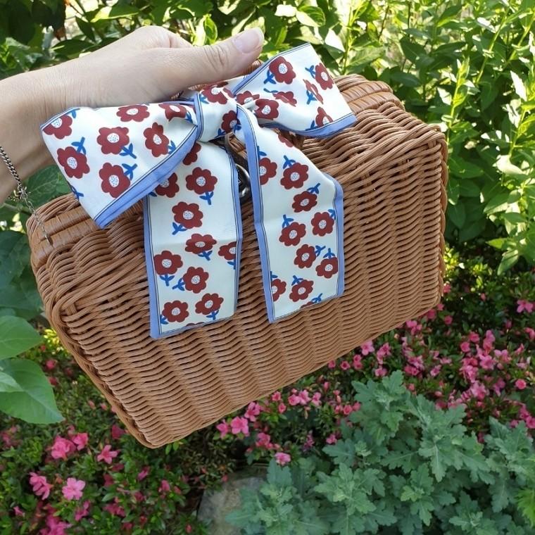 빈티지 라탄 피크닉 바구니 레트로 갬성 캠핑 소풍