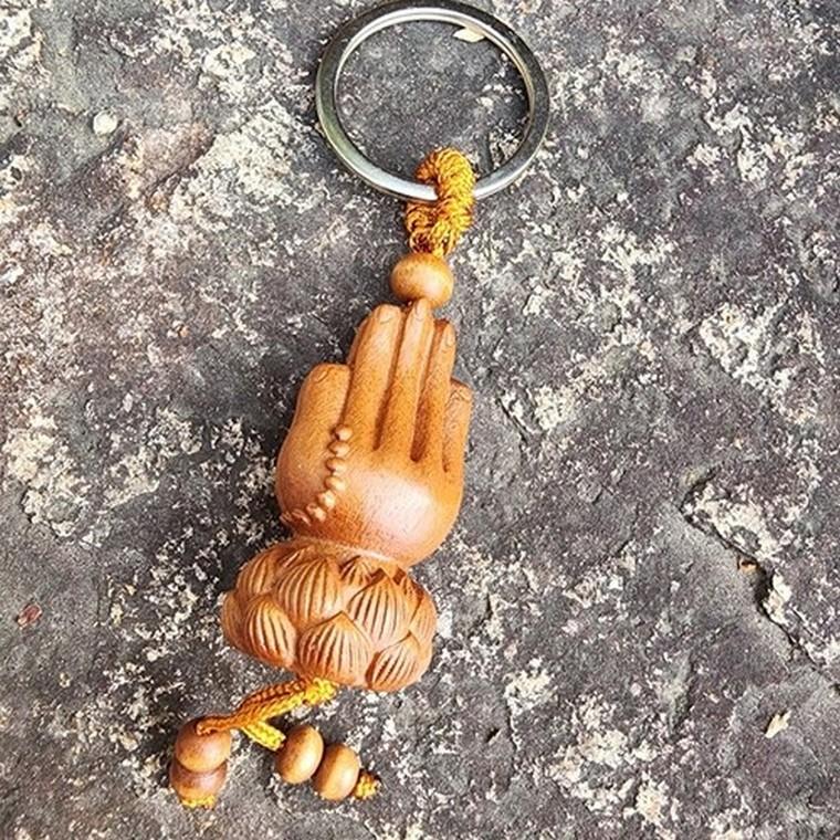 수제 소원성취 복숭아나무 합장 키링