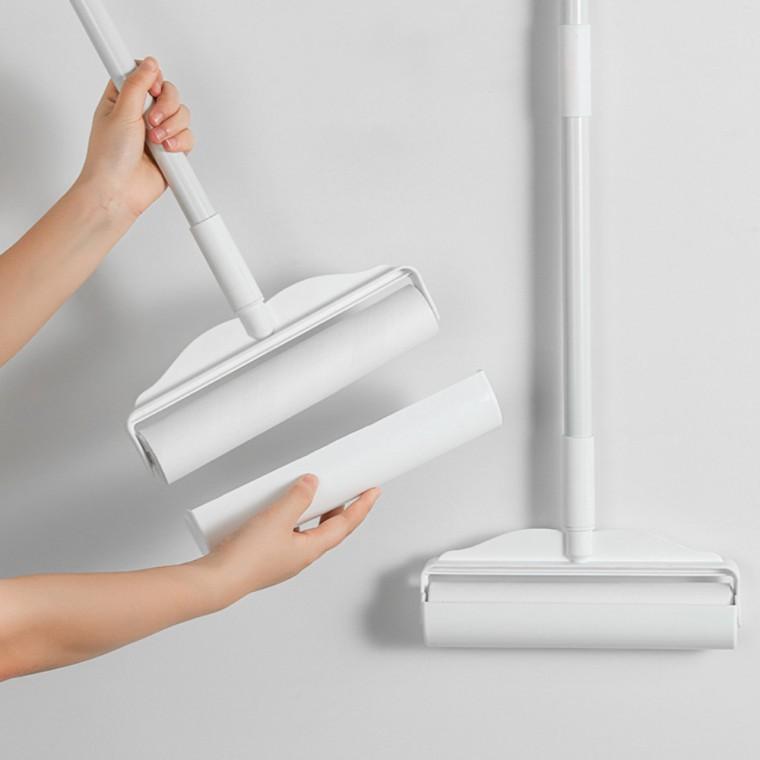 긴 돌돌이 테이프 클리너 롱 핸들 밀대