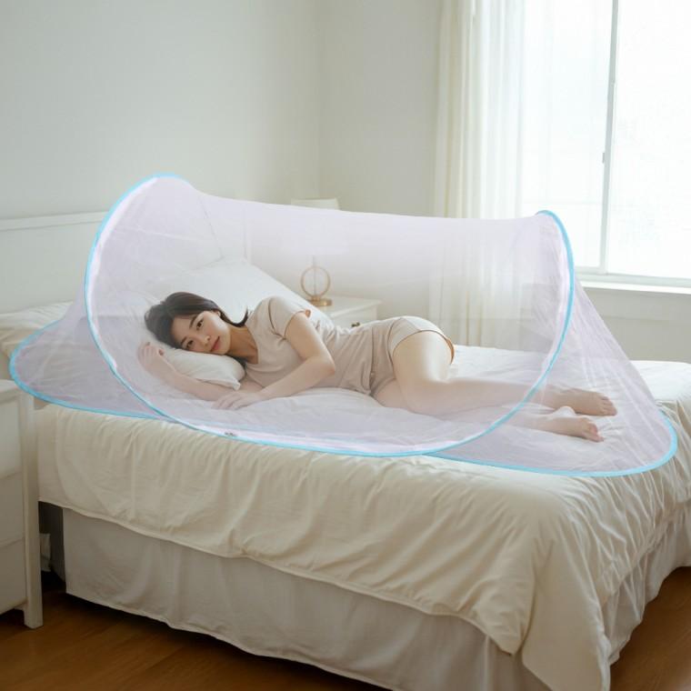 1인용 접이식 모기장 야외 여행용 미세 방충망 캠핑 모기퇴치