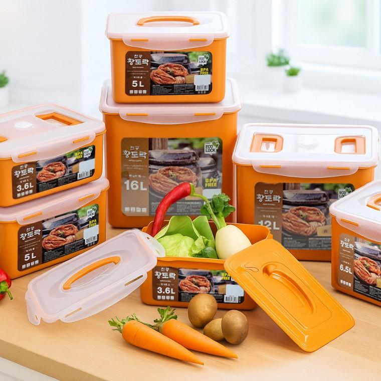 신선밀폐 황토락 김치통 (누름판 별도구매) 대용량 밀폐용기 BPA프리 김치보관