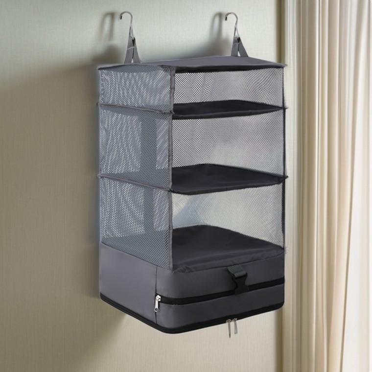 옷정리 접이식 매직 수납함 걸이 압축 파우치 바구니