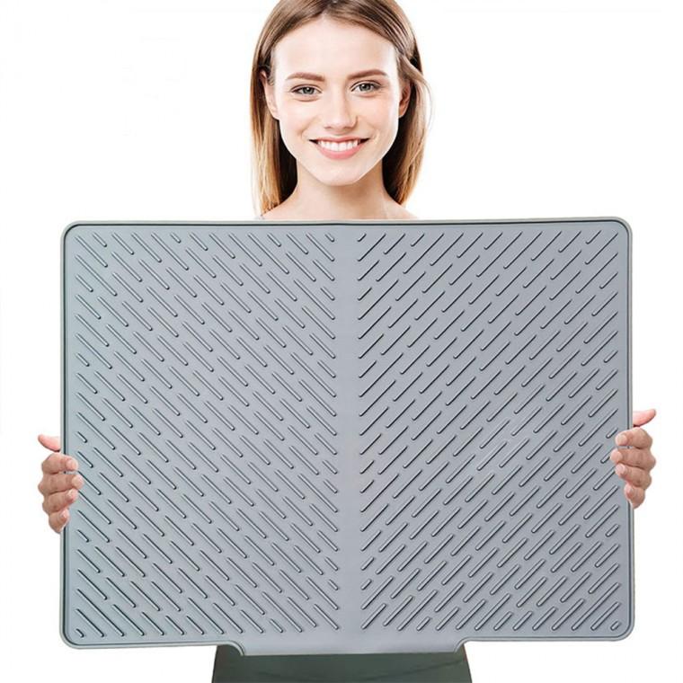 싱크대 실리콘 물빠짐 건조매트 주방 정리 식기 건조