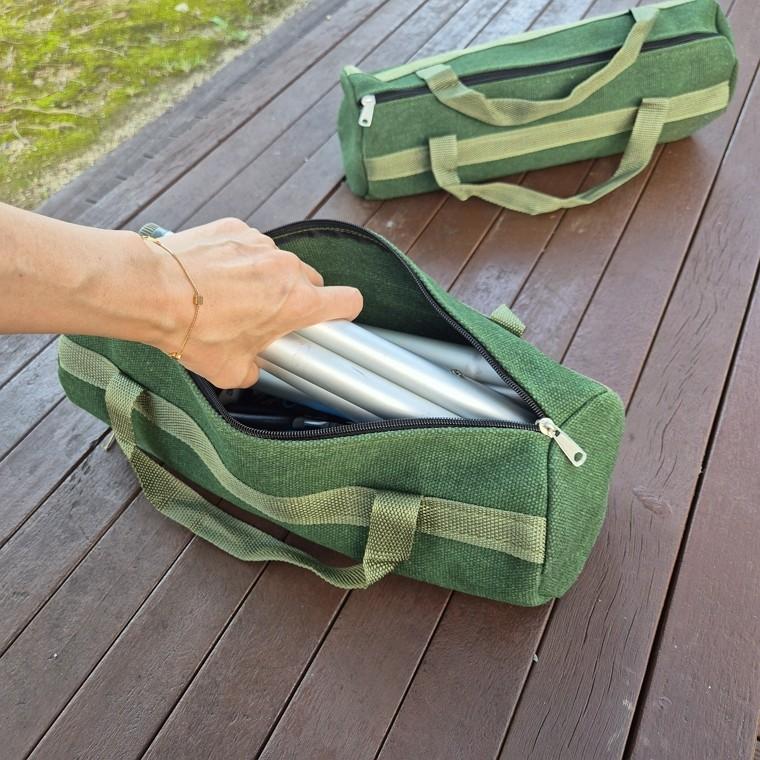 캔버스 소재 캠핑백 수리 공구 가방