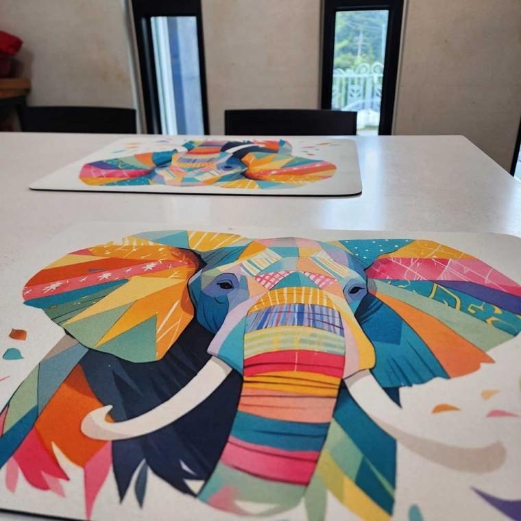 부자되는 코끼리 규조토 주방 매트 홈파티