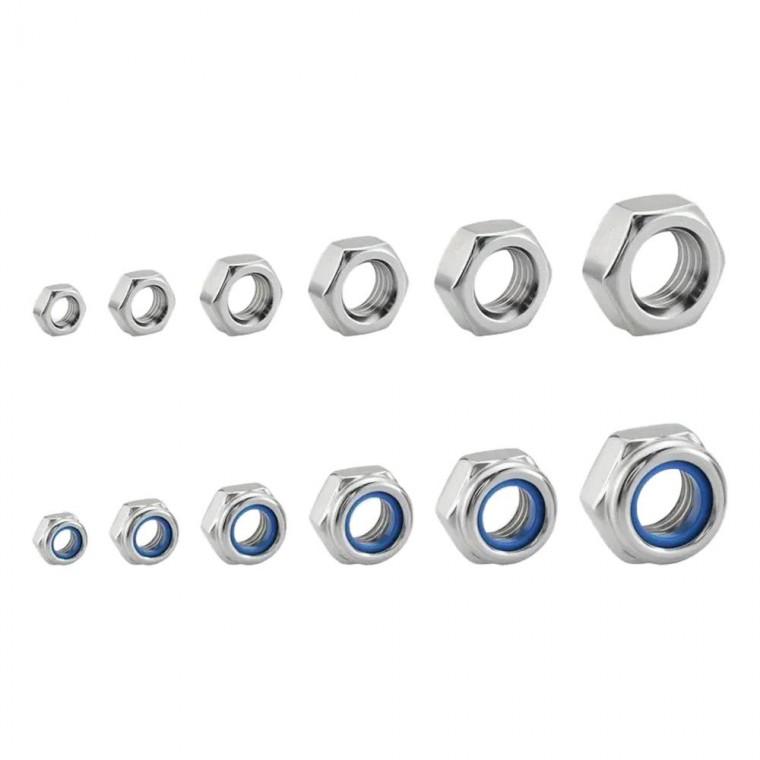 육각너트 175pcs 풀림방지 락너트 스테인리스 너트 세트