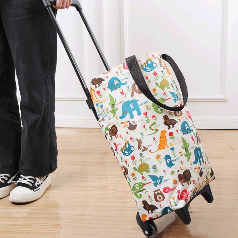 편리한 바퀴 장바구니 손수레 시장 장바구니 대용량