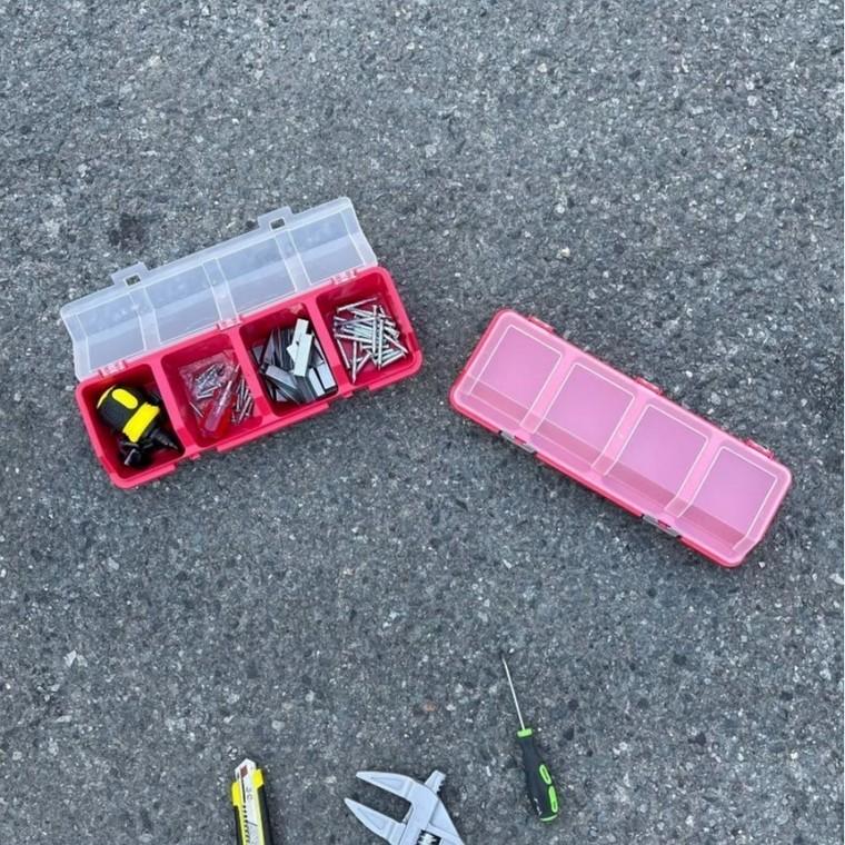 플라스틱 4칸 볼트 나사 부품 정리함