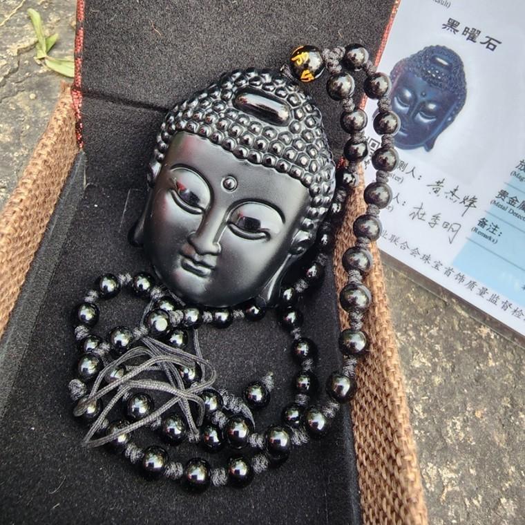 흑요석 부처님 석가모니 목걸이 선물세트