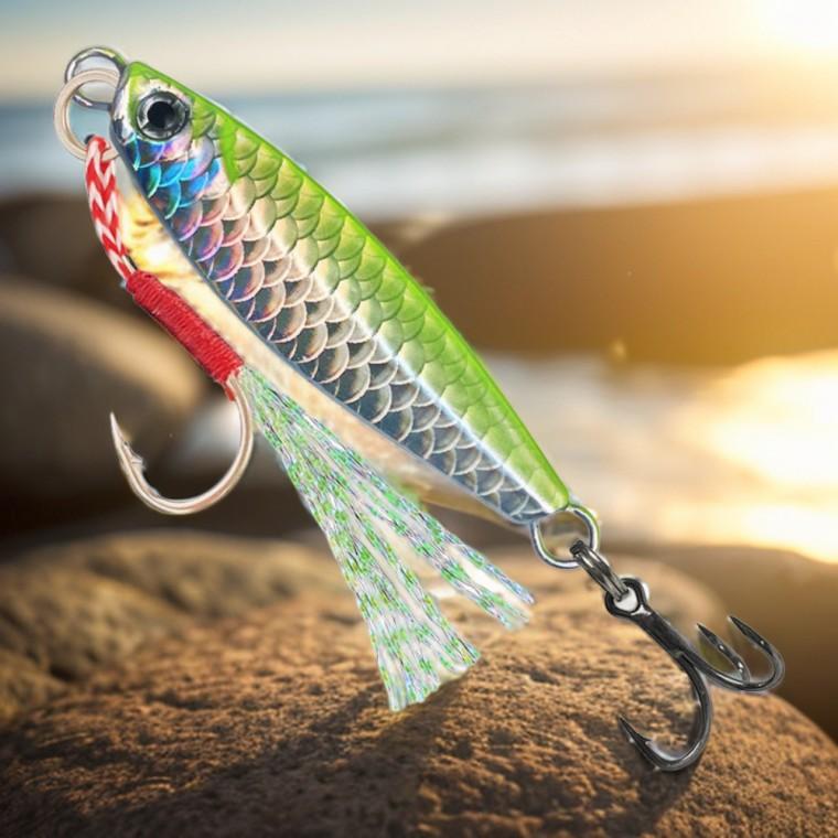 어비늘 패턴 레인보우 메탈지그 6p세트 바다낚시용