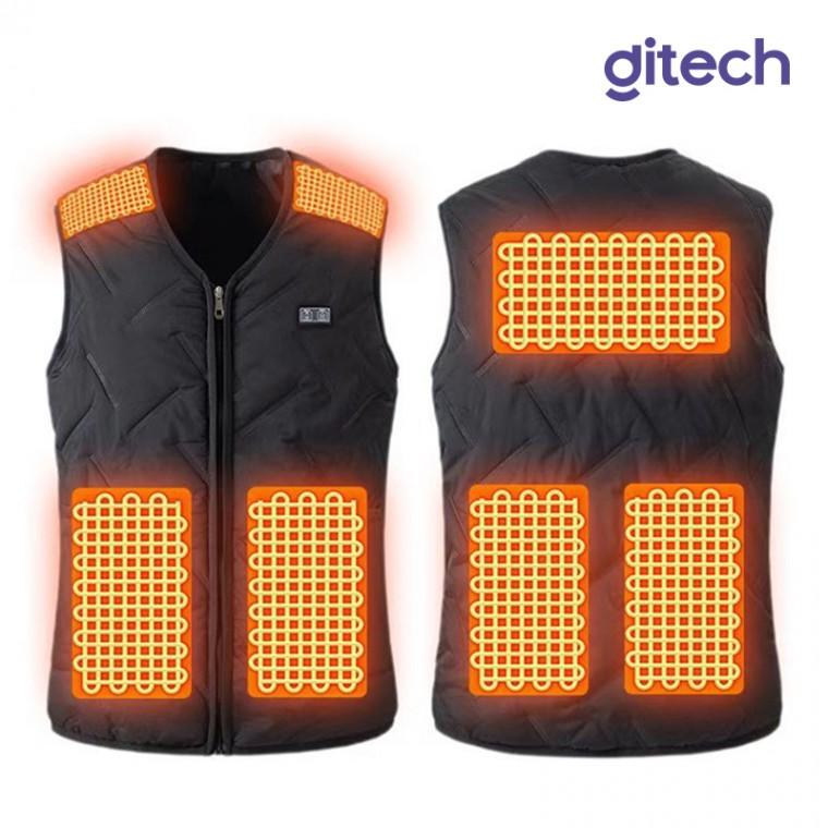 디테크 발열조끼 3단조절 온열 기모안감 V넥 열선 조끼