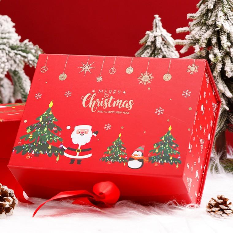 크리스마스 리본 선물상자 자석상자 레드(소)
