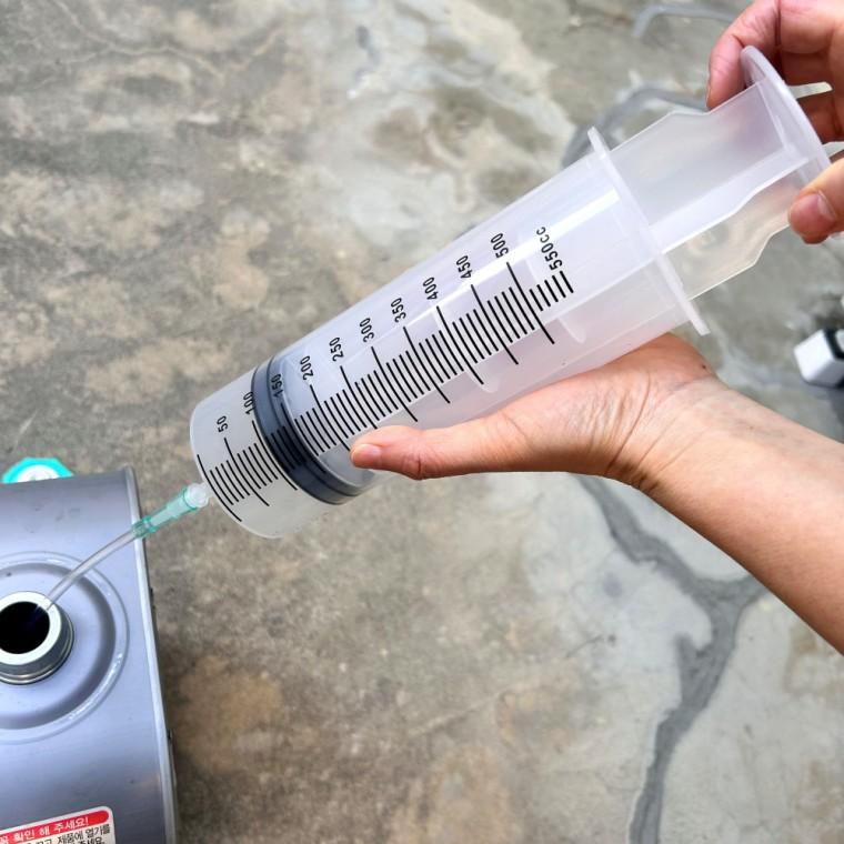 잔유제거 주사기 500ml 호스50cm 포함