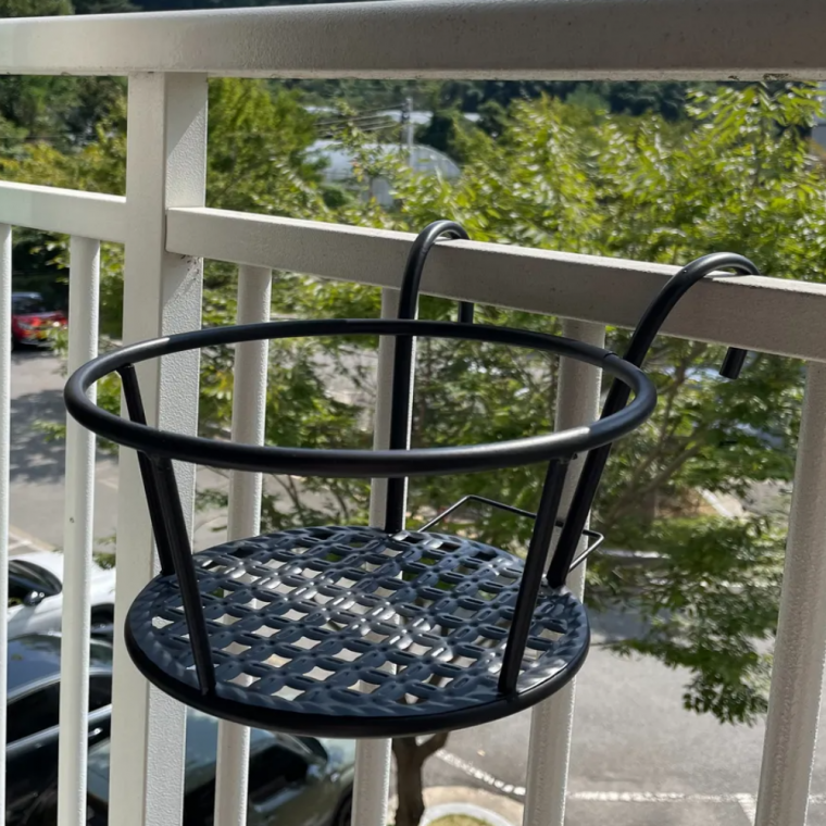 베란다 화분 걸이 진열대 블랙 22x18cm