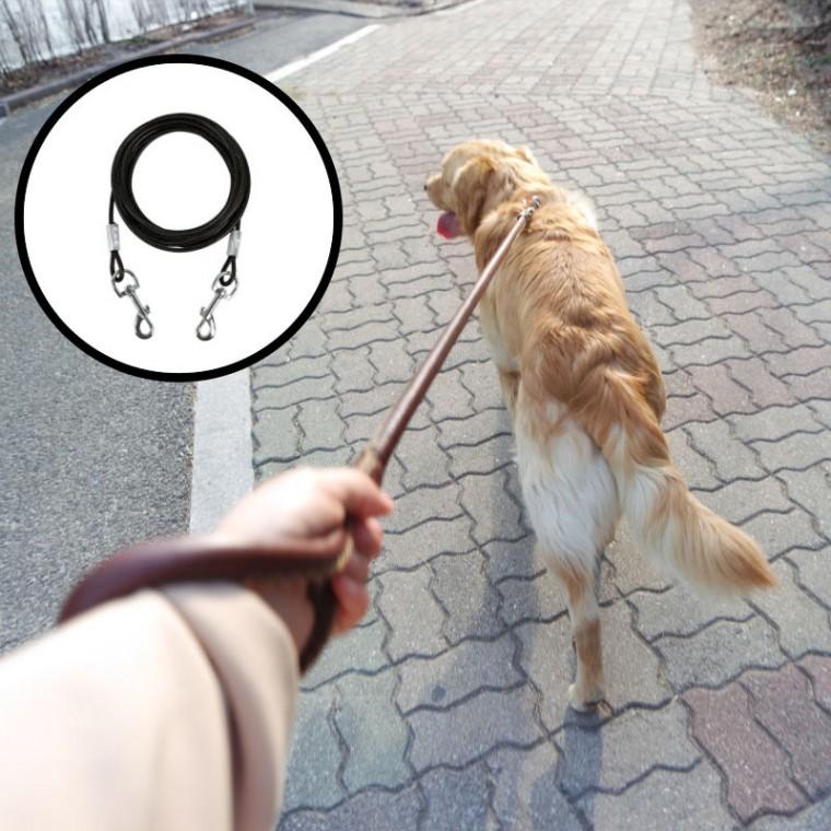 느낌상점 방수 대형견 와이어 목죽 리드줄 강아지 애견 개줄 와이어줄