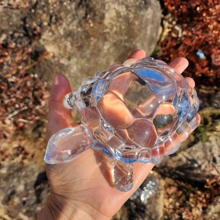 풍수 인테리어 투명 크리스탈 거북이 집들이 개업선물