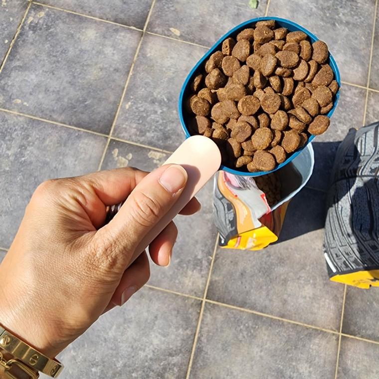 강아지 고양이 사료 삽 밀봉 집게 일체형