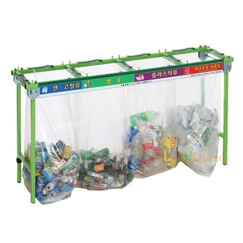 접이식비닐걸이 STP-400L 철재4구 100Lx4 비닐마대 재활용품수거함 대형마대걸이