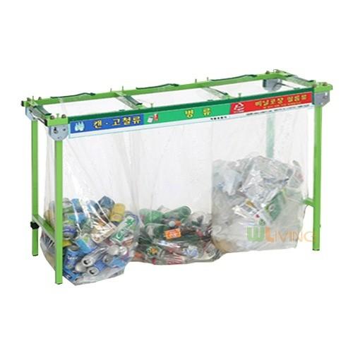 접이식비닐걸이 STP-300L 철재3구 100Lx3 비닐마대 재활용품수거함 대형마대걸이