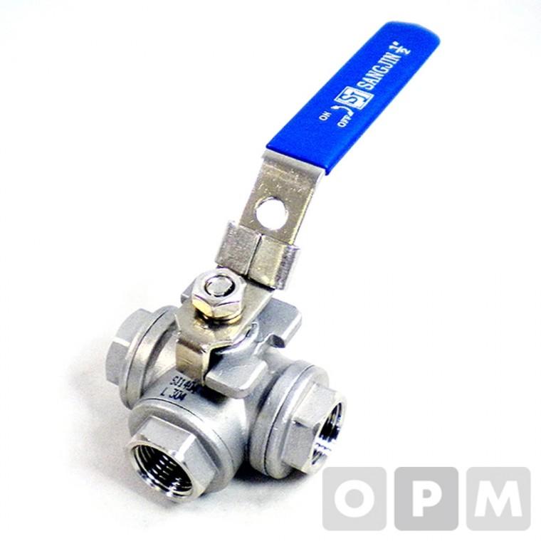 HA)OPM 스텐 삼방볼밸브 40A L타입