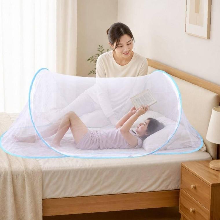 아기용 방충망 모기장 침대망 접이식 야외 원형