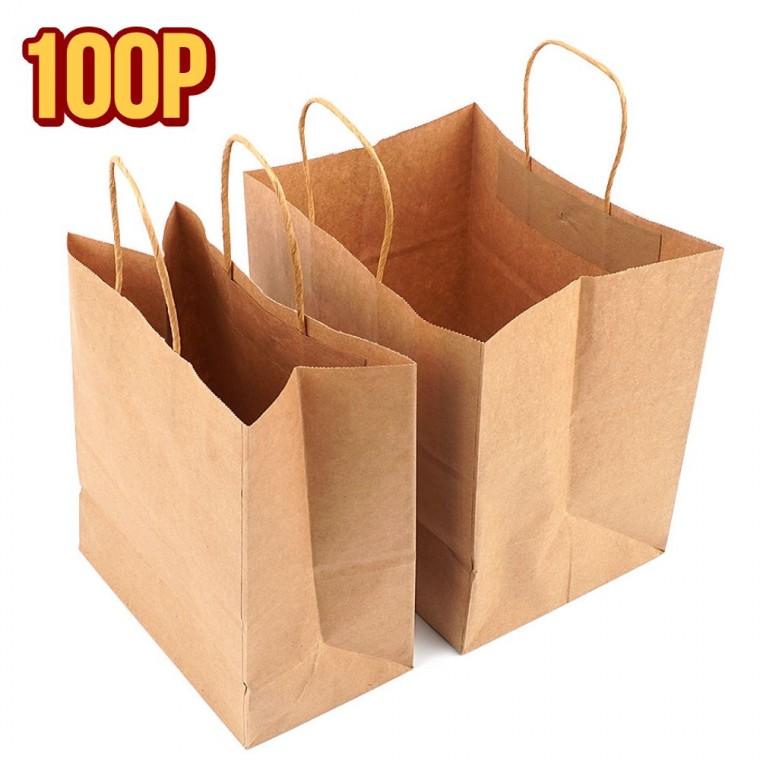100P 크라프트지 일반 넓은바닥 종이백 선물백 쇼핑백 답례품 포장봉투