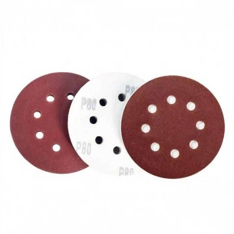 125mm 8홀 원형 사포 100장 연마지 그라인더 생딩 페이퍼 샌더 1000방 종이