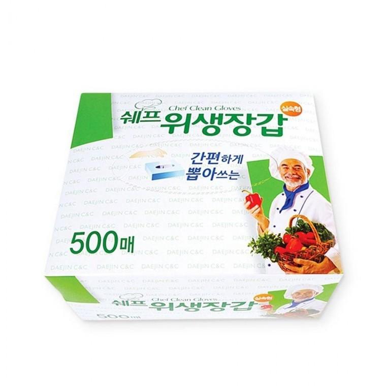 쉐프 위생 장갑 500매 비닐장갑 일회용 1회용