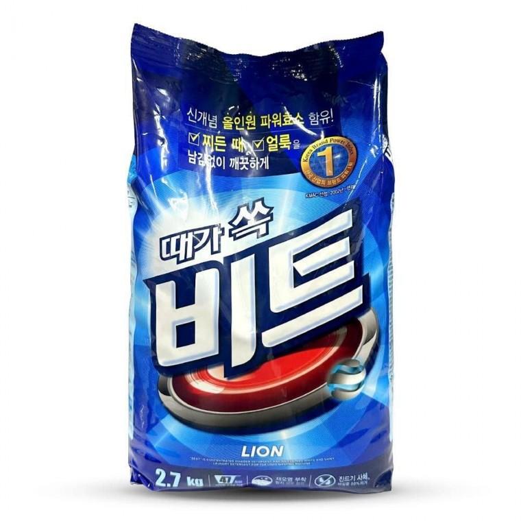 라이온 때가 쏙 비트 분말 세탁 세제 리필 2.7 kg