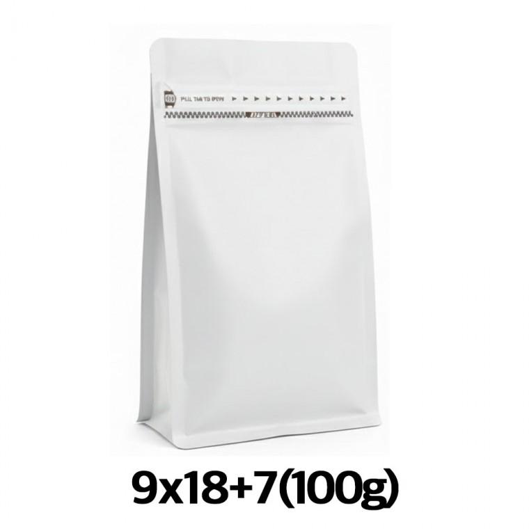 이지포장 무광 화이트 박스파우치 커피 원두 봉투 100g (50매) 소분 포장용