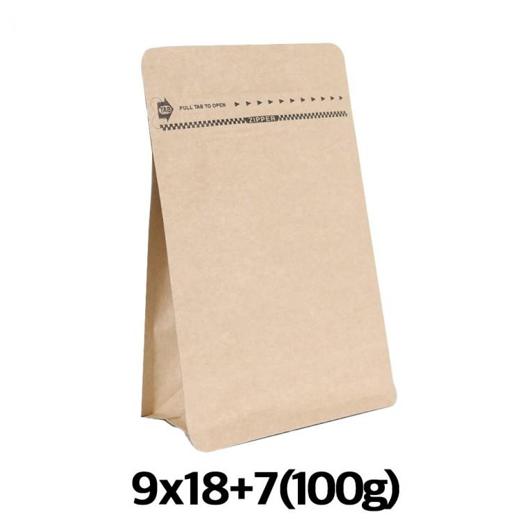이지포장 크라프트 박스파우치 커피 원두 봉투 100g (50매) 소분 포장용