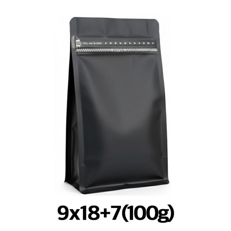 이지포장 무광 블랙 박스파우치 커피 원두 봉투 100g (50매) 소분 포장용