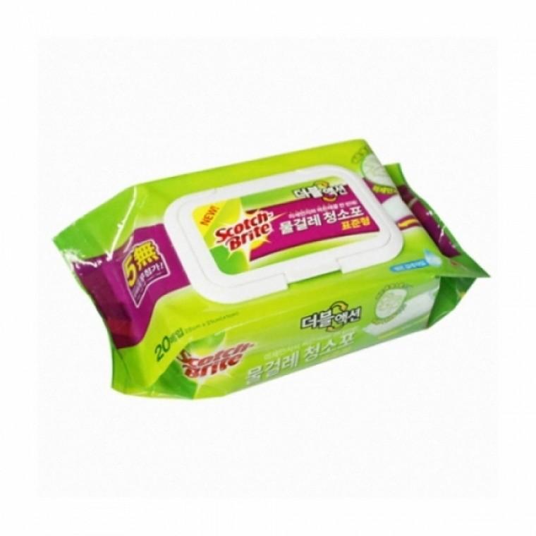 3M 물걸레 청소포 더블액션 표준형 20매 / 28x21cm / 107496