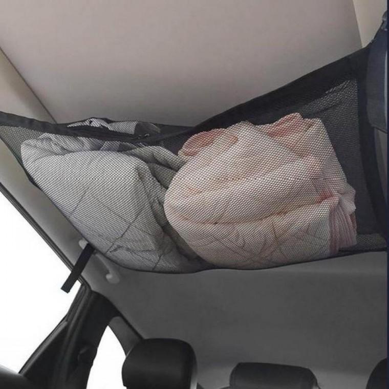 차박 자동차 천장 수납 그물 가방 루프 포켓 블랙