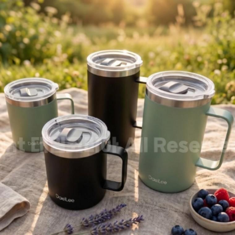 스테인레스 캠핑 손잡이 보냉컵 450ml 650ml