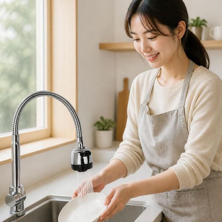 스테인리스 자바라 주방 수전 코브라 싱크대 수도꼭지 헤드