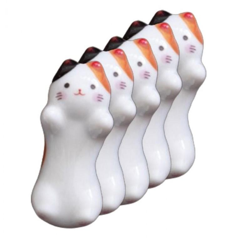 배보이는 고양이 깔끔한 수저 젓가락 받침 5P 식기 커트러리 다이닝 데코