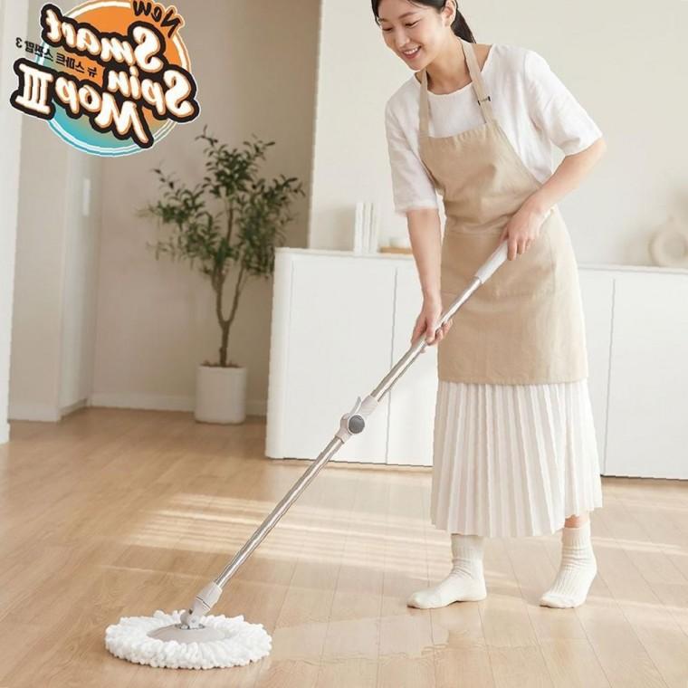 회전 밀대 바닥 청소기 통돌이 대걸레 극세사 패드 밀대걸레