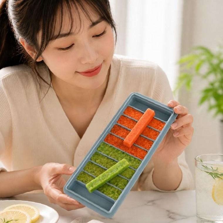 실리콘 얼음틀 10구 직사각형 아이스 큐브 얼음 몰드