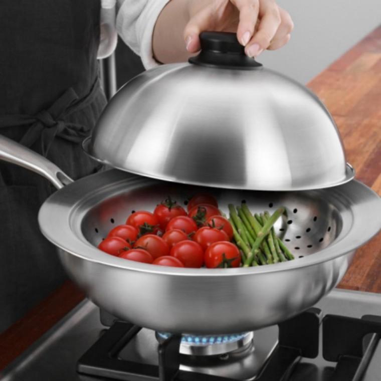 스텐 찜기 찜솥 찜냄비 뚜껑 수육 보쌈 돔 스티머